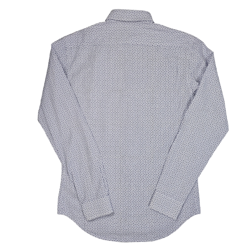 Zara Man Long Sleeve Slim Fit Button Down Shirt Blue White Men's Size Medium - Picture 3 of 15